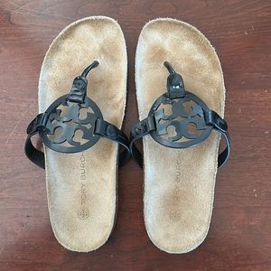 Black Tory Burch Miller Cloud sandals. Size 8